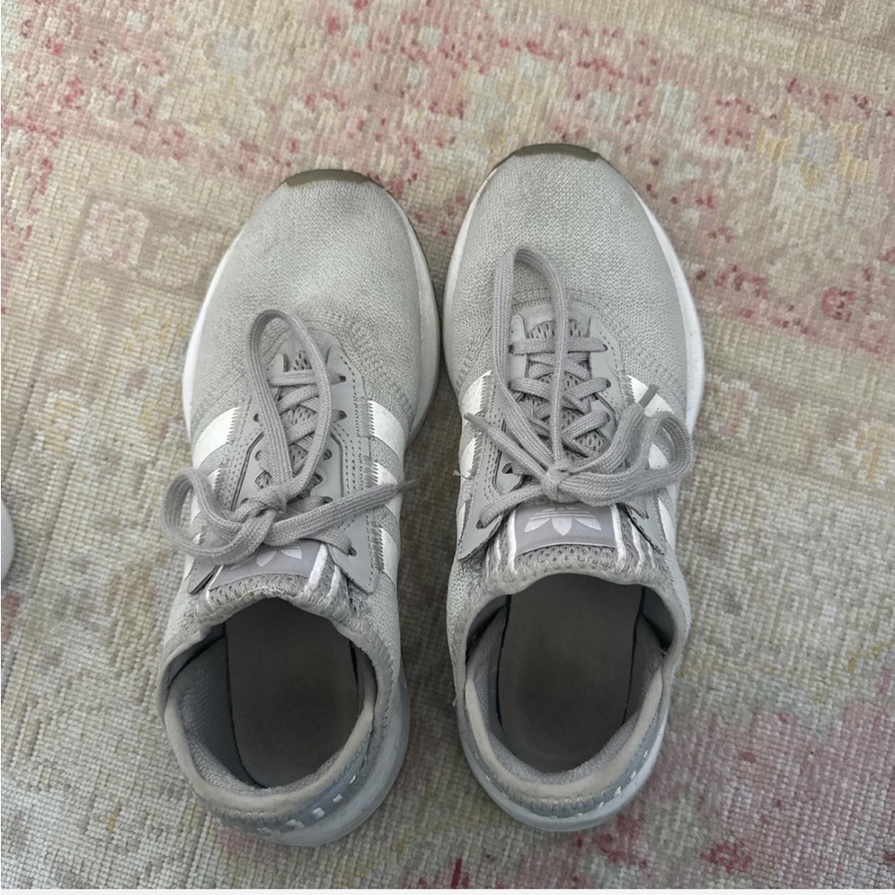 Gray and Addidas Sneakers